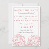 Die Hübsche Hochzeitskollektion der Peony Floral Save The Date (Vorderseite)