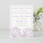 Die Hübsche Hochzeitskollektion der Peony Floral Save The Date (Stehend Vorderseite)