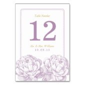 Die Hübsche Hochzeitskollektion der Peony Floral Tischnummer (Rückseite)