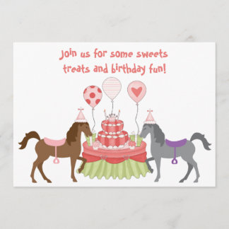 Die Hübsche Ponies Horse zum Geburtstag Einladung