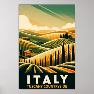 Die Hügel der Toskana - Vintage Poster