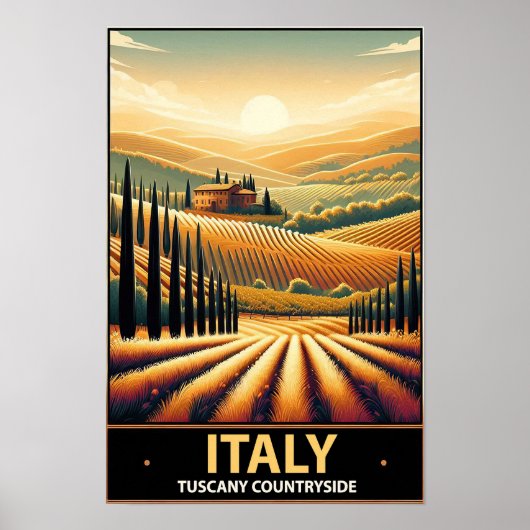 Die Hügel der Toskana - Vintage Poster (Vorne)