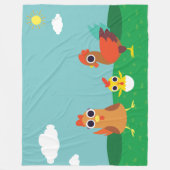 Die Huhn-Familie an der Tageszeit Fleecedecke (Vorderseite)
