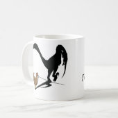 Die Hühner erinnern sich (Dinosaurier-Cartoon) Kaffeetasse (Vorderseite Links)
