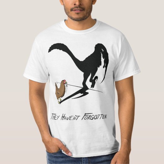 Die Hühner erinnern sich (Dinosaurier-Cartoon) T-Shirt (Vorderseite)