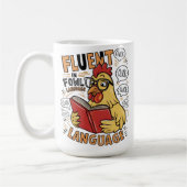 Die Hühner fließen in der Sprache der Vögel Kaffeetasse (Links)