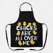 Die Hühner sind überall in meinem sonnigen Ostern Schürze (Vorderseite)