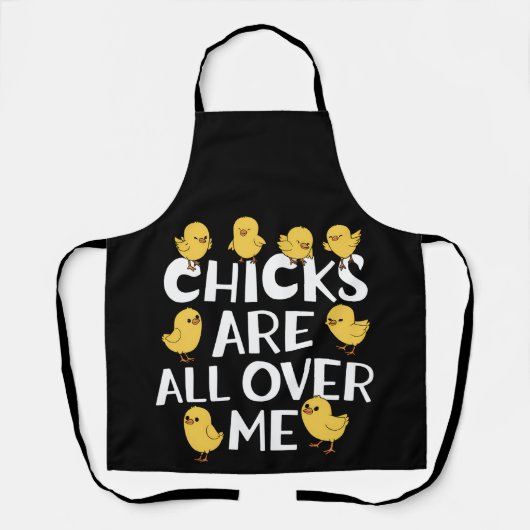Die Hühner sind überall in meinem sonnigen Ostern Schürze (Vorderseite)