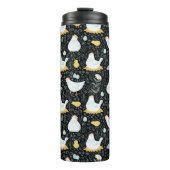 Die Hühner träumen in der Kulisse des Schwarzen Thermosbecher (Vorderseite)