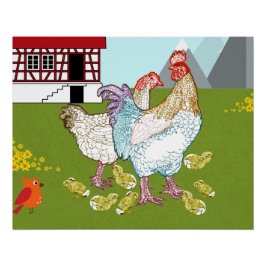 Die Hühnerfamilie Poster
