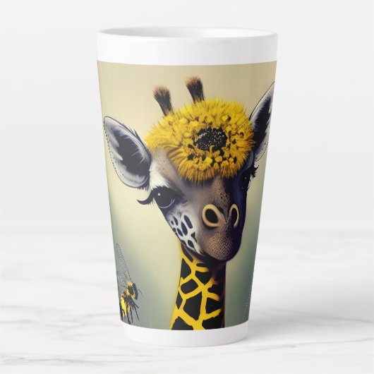 Die Hummel Giraffe Digitale Kunst Milchtasse (Vorderseite)