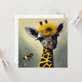 Die Hummel Giraffe Whimsical Digital Art Karte (Vorderseite/Rückseite Beispiel)