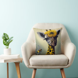 Die Hummel Giraffe Whimsical Digital Art Kissen