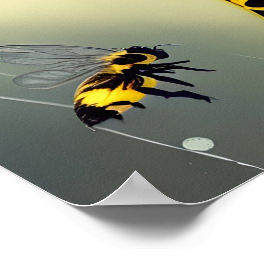 Die Hummel Giraffe Whimsical Digital Art Poster (Ecke)