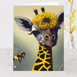 Die Hummel Giraffe Whimsical Digital Art XL Karte
