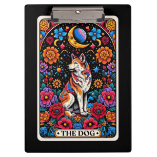 Die Hund-Tarotkarte Treue und Schutz Klemmbrett
