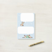 Die Hunde-Life-Sprechblase postiert sie. Post-it Klebezettel (Auf Schreibtisch)