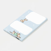 Die Hunde-Life-Sprechblase postiert sie. Post-it Klebezettel (angewinkelt)