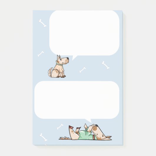 Die Hunde-Life-Sprechblase postiert sie. Post-it Klebezettel (Vorderseite)
