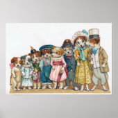 "Die Hundefamilie" Vintag Poster (Vorne)