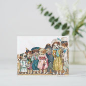 "Die Hundefamilie" Vintag Postkarte (Stehend Vorderseite)