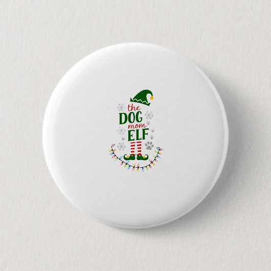 Die Hundemutter-Elfe Weihnachten Lustiger Hunde Li Button (Vorderseite)