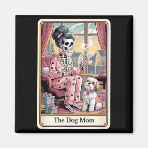 Die Hundemutter-Skelett-Tarotkarte Lustiger Hausti Magnet