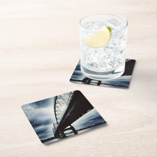 Die hundertjährigen Brücken-Untersetzer Rechteckiger Pappuntersetzer (Vor Ort)