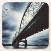 Die hundertjährigen Brücken-Untersetzer Rechteckiger Pappuntersetzer (Vorderseite)