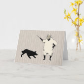 Die HundHerder~A Border-Collie Notecard Karte (Gelbe Blume)