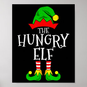 Die hungrige Elf Funny Familie passt Weihnachten Poster