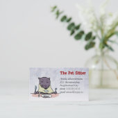 die hungrige Katze (Haustiersitzen) Visitenkarte (Stehend Vorderseite)