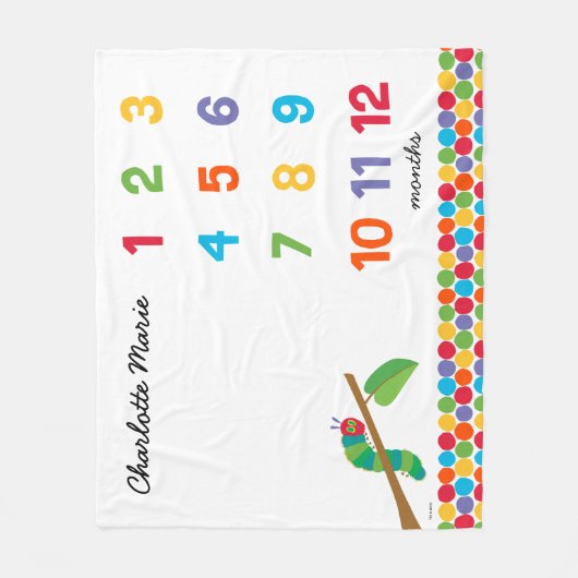 Die hungrige Raupe | Baby Monthly Meilenstein Fleecedecke (Vorderseite)