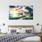 Die Hütte an den Küsten Leinwanddruck (Insitu (Schlafzimmer))