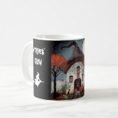 Die Hütte der Halloween-Kaffee-Tassen-Hexen Kaffeetasse (Vorderseite Links)