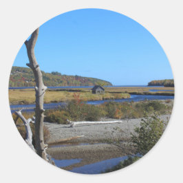 Die Hütte in der Gans-Bucht Runder Aufkleber