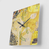 Die Hydra, Gustav Klimt Quadratische Wanduhr (Winkel)