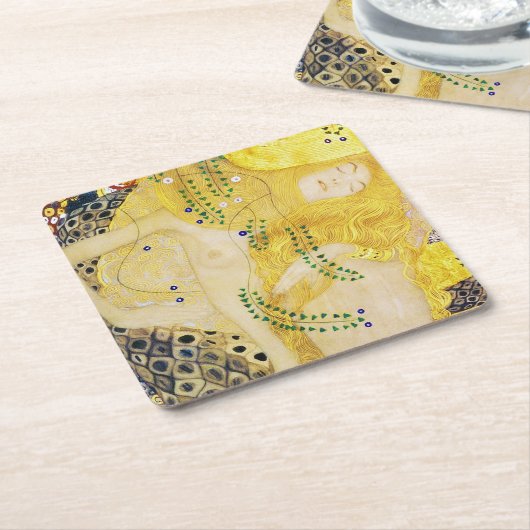 Die Hydra, Gustav Klimt Rechteckiger Pappuntersetzer (angewinkelt)