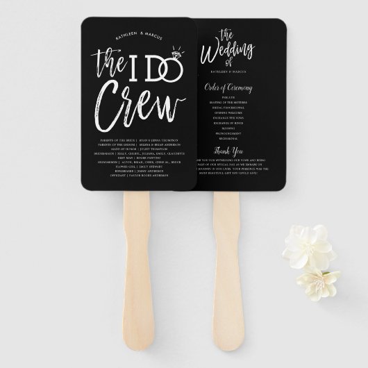 Die I-Crew | Hochzeitsfeier und Programm Black Fächer (Vorne und Hinten)