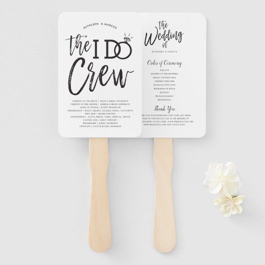 Die I-Crew | Hochzeitsfeier und Programm Fächer (Vorne und Hinten)