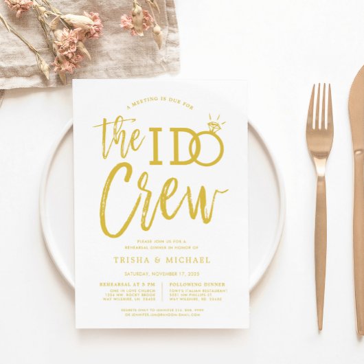 Die I-Crew | Probe Dinner Gold+White Invit Einladung