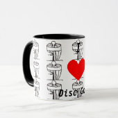 Die i ♥ Disc-Golfkaffee-Tasse Tasse (Vorderseite Links)