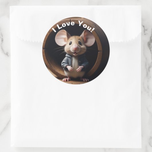 Die I-Liebe Runder Aufkleber (Tasche)