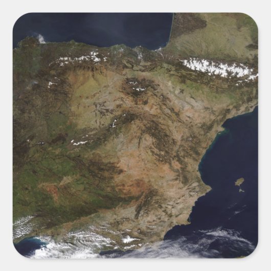 Die iberische Halbinsel Quadratischer Aufkleber (Vorderseite)