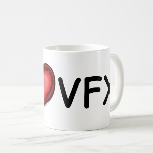Die "ICH <3 VFX" Tasse! Kaffeetasse (VorderseiteRechts)