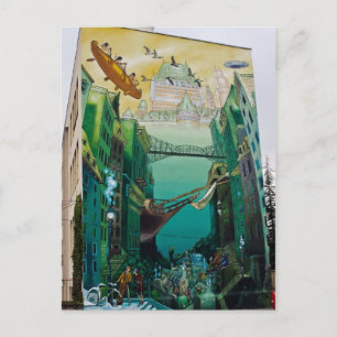 Die ideale Stadt Quebecs - Maler Mauer - Lyon Postkarte