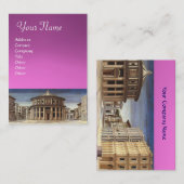 DIE IDEALE STADT, rosa lila violette Amethyste Visitenkarte (Vorne/Hinten)