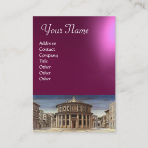 DIE IDEALE STADT, rosa lila violette Amethyste Visitenkarte