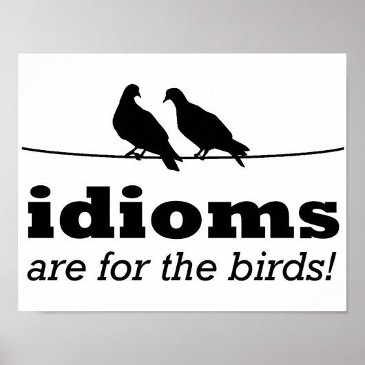 Die Idiome sind für die Vögel Funny Poster Sign Gr (Vorne)