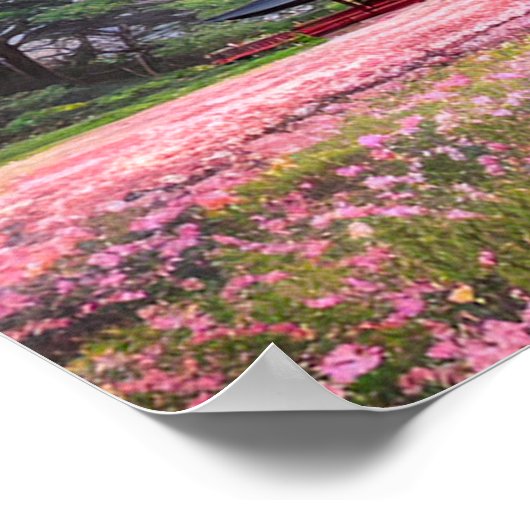 Die idyllischen rosa Felder Poster (Ecke)